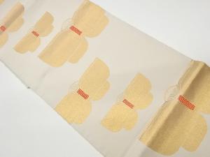 リサイクル　変わり蝶模様織出し袋帯